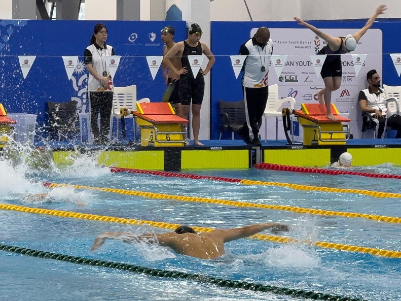 圖2 周浩正於混合接力施展蝶泳